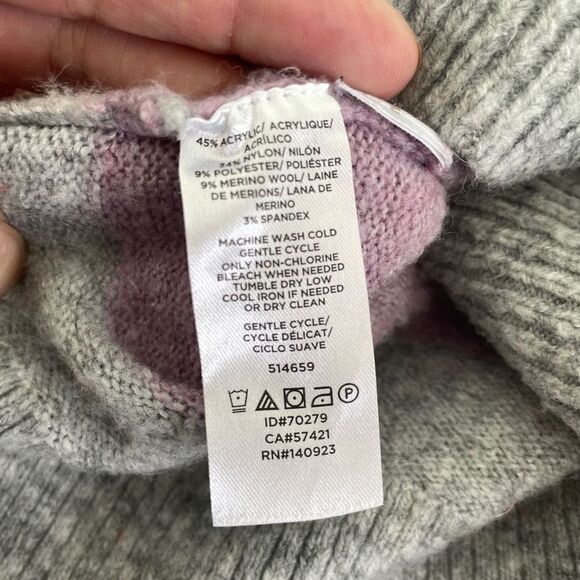 Loft Women's Multicolor Color Block Striped Wool Blend Pullover Sweater Large - Picture 6 of 6